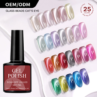 Nouveau design 25 couleurs de perles de verre gelée pour les yeux de chat Collection de vernis à gel UV vente en gros Ensemble de vernis à gel pour les yeux de chat
