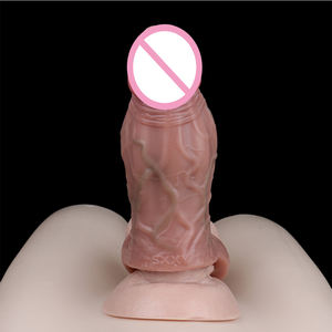 Fábrica 16,5 cm Circunferencia Mejora la extensión Retraso Masaje Pene para hombre Vaina Extensión Juguete Realista Pene Condón Polla Manga - Product Image 6