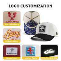 Gorra de Béisbol Personalizada Aung Crown al por Mayor, Gorras de Golf de 5 Paneles con Logotipo de PVC, Gorras de Golf Personalizadas Resistentes al Agua