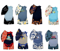 Conjunto de Ropa para Bebé Unisex Bulala, 3 Piezas, Algodón Transpirable, Diseño Floral, Gorro, Pantalones Cortos sin Mangas, Mono, Verano, 0-12 Meses
