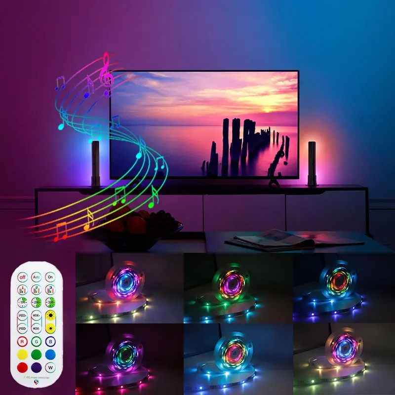 Magic Home WIFI APP control RGBIC 18/30/60LED/M 5M/10M IP65/IP20 Smart LED Strip Light Kit 5v 5050 RGB Strips LED Lighting