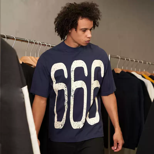 Fabricant de vêtements de rue de haute qualité, 100% coton, poids lourd, impression sérigraphique personnalisée de lettres graphiques, respirant, surdimensionné, pour hommes - Product Image 4