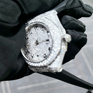 Reloj de Moissanita de Alta Calidad VVS, Reloj de Moissanita con Incrustaciones de Diamantes, Mecánico, Resistente al Agua 5ATM, 42mm, Diseño Hueco, Logotipo Personalizado - Product Image 3