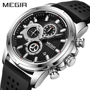 MEGIR 2101 रबर सिलिकॉन खेल घड़ी नई डिजाइन क्वार्ट्ज घड़ी के लिए पुरुषों 2021