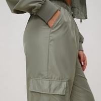Pantalon de Parachutiste Personnalisable avec Logo OEM pour Femme, Pantalon Ample, Pantalon de Danse, Séchage Rapide, Jambe Large, Streetwear, Pantalon de Survêtement en Nylon