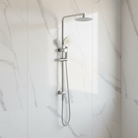 Système de douche mural haute pression Watermark pour salle de bain, colonne de douche chromée avec pommeau de douche effet pluie