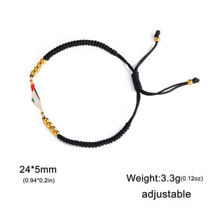 ขายส่งกำไลข้อมือแฟชั่นสแตนเลส 316L ชุบทอง 14k 18k ลายแผนที่ปาเลสไตน์ ปรับขนาดได้สำหรับผู้หญิง - Product Image 6