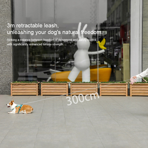 Correa Retráctil Inteligente Multifuncional Personalizada para Perros con Luz LED, Cintas con Patrones Florales, Material ABS, Soporte para Bolsas de Desechos, Segura para la Noche - Product Image 2