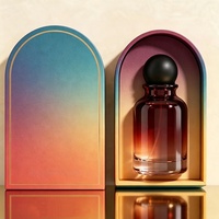 Flacons de parfum en verre cylindriques de couleur personnalisable, vaporisateur à pompe, bouchon en bois, boîte cadeau, 30 ml/50 ml/100 ml, OEM/ODM, impression à l'écran