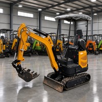Mini-excavatrice 1,5 m³ à chenilles en caoutchouc compacte, certifiée CE EPA EURO 5, moteur Kubota, fabrication OEM chinoise, pour usage agricole et de construction, directement de l'usine