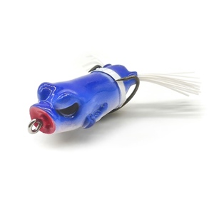 Rana da pesca a galleggiamento alto Boxer <span class=keywords><strong>Frog</strong></span> per tronchi sommersi, set di ami affilati premium, gomma resistente, ideale per la pesca al pesciolino. - Product Image 2