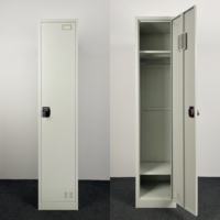 Armoire de rangement haute en acier robuste et verrouillable à une seule porte pour chambre à coucher