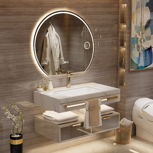 2026 OEM Kaleido Modern Washroom Basin Furniture Full Sets Table Desk Panel Mirror <strong>Sink</strong> Faucet Rock <strong>Bathroom</strong> Vanities <strong>Cabinet</strong> - Product Image 5