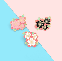 Pin Kerah Bunga Sakura Multi Gaya, Lencana Perhiasan Bros Bunga Sakura Multi Gaya, Aksesori Pin Lapel