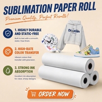 Rouleau de papier de transfert par sublimation blanc 48 pouces 29 g/m² séchage rapide taux de transfert de 98 % pour imprimante de sublimation textile