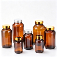 Flacon en verre noir mat de 100 ml et 250 ml avec couvercle en bambou, flacon pour capsules et pilules, emballage pour compléments alimentaires, pour les vitamines capillaires