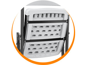 Chaises pliantes en plastique blanc robustes et empilables, capacité 800 lb, pour fêtes, banquets et événements - Vente flash - Product Image 4