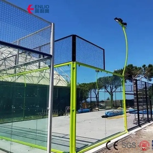 Terrain <span class=keywords><strong>de</strong></span> padel mobile Enlio, extérieur/intérieur, toutes saisons, avec toit et éclairage <span class=keywords><strong>LED</strong></span> pour centre sportif - Product Image 5