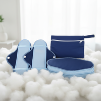 Offre Spéciale : Lot de Serviettes Hygiéniques en Tissu Écologique Respirant, Super Absorbantes, Ailées, Lavables, pour Nuit, avec Protection Anti-Fuites
