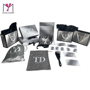 Caja de embalaje rígida TD HAIR CO con bolsas con cordón y accesorios para extensiones de cabello, diseño de logotipo personalizado de alta gama - Product Image 1