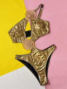 Traje de Baño <span class=keywords><strong>Bikini</strong></span> Brasileño Metálico Sexy de Moda para Mujer, Novedad al por Mayor - Product Image 5