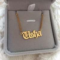 Colgante de Acero Inoxidable con Letras Personalizadas para Hombre y Mujer, Collar de Cadena Cubana Chapado en Oro, Joyería de Marca Personalizada