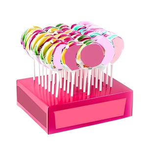 Présentoir en carton personnalisé avec logo pour sucettes et cake pops, boîte de comptoir en papier imprimé en couleur pour confiserie et fêtes - Product Image 3
