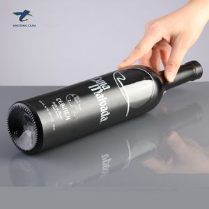 Luxo crânio preto fosco 200ml 250ml 500ml 750ml 1 litro garrafa de vinho vidro <span class=keywords><strong>vodka</strong></span> tequila brandy uísque com tampa - Product Image 5