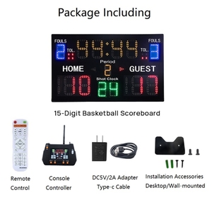 Kép điều khiển hoạt động chuyên nghiệp trò chơi bóng ghi bàn hiển thị LED bóng rổ điện tử kỹ thuật số <span class=keywords><strong>scoreboard</strong></span> với 24S bắn đồng hồ - Product Image 6