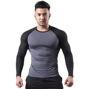 Camisa de compressão de manga longa para homens, roupas esportivas de secagem rápida para treino atlético e moletom