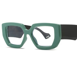 Monture de Lunettes Polygonale Carrée sur Mesure de Marque de Luxe pour Femmes, Anti-Lumière Bleue Transparente, Montures de Lunettes Optiques Léopard Colorées pour Hommes - Product Image 6