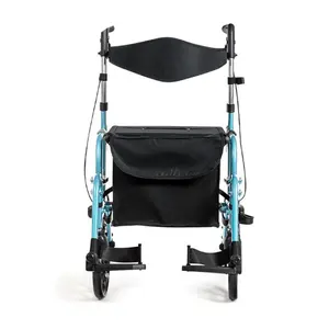 Rehabilitation Equipment Walking Trolley Durable Folding Euro Style Adult Walker Rollator For Elderly