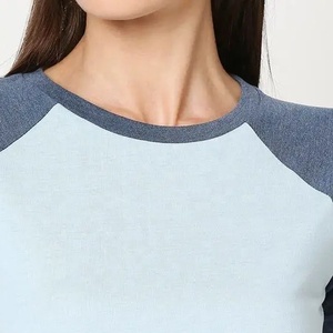 Camiseta de algodón con estampado personalizado para mujer, camiseta de manga corta en blanco de talla grande, camisetas lisas redondas a granel - Product Image 6