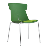 Chaise de salle à manger empilable en plastique avec pieds en tube métallique, dossier ergonomique, pour café, restaurant, bureau, visiteur, formation, chaise d'appoint en plastique