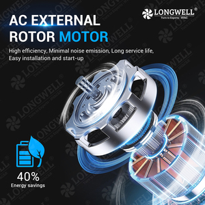 Longwell Tùy Chỉnh 133Mm AC 230V/115V Nhựa Lạc hậu Quạt Ly Tâm Với Bóng Mang 30W 2650 Rpm Miễn Phí Đứng Gắn - Product Image 4