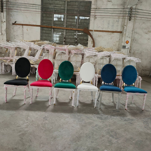 Silla de Comedor de Acero Inoxidable con Marco Moderno y Lujoso, Asiento de Terciopelo Rojo Dorado, para Eventos Comerciales, Hoteles, Banquetes y Bodas - Product Image 3