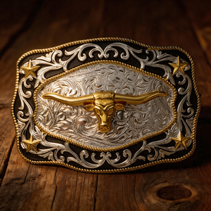 Boucles de Ceinture de Cowboy Western en Métal Personnalisées en Gros, Logo 3D Grand Animal, Boucles de Ceinture de Luxe pour Hommes - Product Image 2