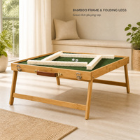 Table de Mahjong en Bois Personnalisable avec Pieds Pliants et Plateaux à Tuiles pour Fêtes en Extérieur OEM ODM Logo Personnalisé Vente en Gros