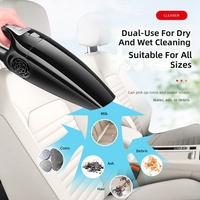 Aspiradora de Coche Húmeda/Seca de 120W 12V, Portátil, con Filtro HEPA Lavable, Cable de 5m, ABS, Capacidad de 630G, para Interiores de Auto y Pelo de Mascotas