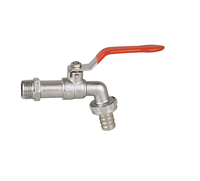 Robinet à bille en laiton nickelé 3/4 "x 1"
