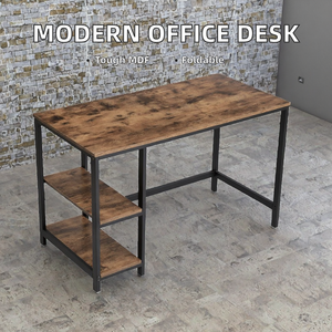 Nhà hiện đại nội thất văn phòng phong cách tối giản màu nâu gỗ máy tính bàn nhà máy trực tiếp nối dài có thể gập lại cho không gian nhỏ - Product Image 3