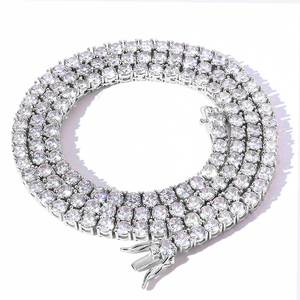 Collar de Tenis NUOYA Chapado en Oro de 18K con Diamantes Iced Out de 3/4/5/6mm con Circonitas Cúbicas Bling <span class=keywords><strong>para</strong></span> Hombre/Mujer Joyería <span class=keywords><strong>Fina</strong></span> de Hip Hop - Product Image 2