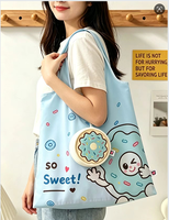 Ensemble de mini porte-monnaie en peluche animaux du fabricant, sac de courses réutilisable en coton PP super doux et pliable, jouet doux personnalisé