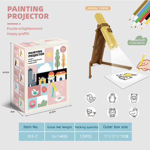 发光二极管投影涂鸦画板玩具儿童艺术绘画投影仪灯儿童教育学习玩具套装 - Product Image 5