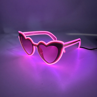 Lunettes LED Lumineuses en Forme de Cœur pour Femme, Décorations de Soirée Enterrement de Vie de Jeune Fille, Accessoires Photo de Mariage, Fournitures de Soirée, Lumières