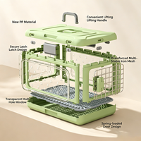Jaula de Transporte Plegable para Mascotas, Caja de Transporte para Perros y Gatos, Plegable, Portátil, con Ventilación Multilateral, Apta para Viajes en Avión