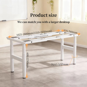 Mesa de Conferencia Eléctrica Moderna de Acero de Lujo GQK, Escritorio de Pie con Cuatro Patas y Altura Ajustable, para Oficina en Casa o Comedor - Product Image 6