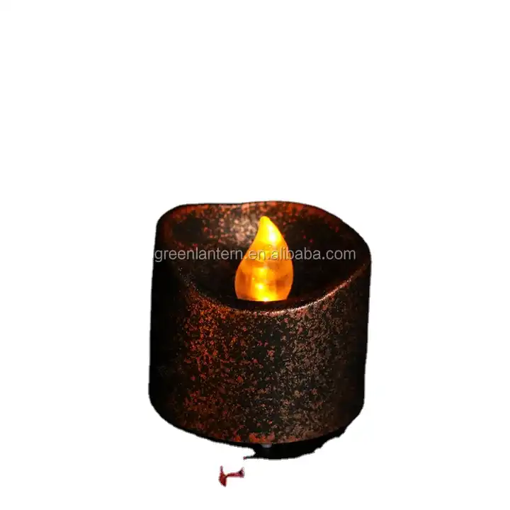 12 pièces décoration led bougie noire avec flamme de feu