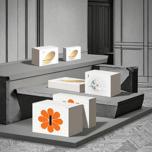 Caja de cartón corrugado YISHANG, carpetas de envío, mango reciclable de cartón corrugado blanco para caja de embalaje artesanal de regalo - Product Image 3