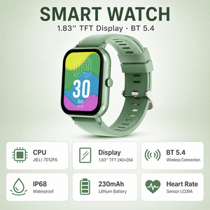 Montre connectée ZL54CJ 1,83 pouces TFT étanche IP68, assistant vocal, jeu amusant, 123 modes sportifs, <span class=keywords><strong>appel</strong></span> BT V5.4 pour hommes et femmes - Product Image 1
